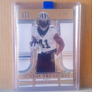 🏈🏆Alvin Kamara "Sunday Treasures Jersey Patch - Black 31/99 Insert" Card🏆🏈